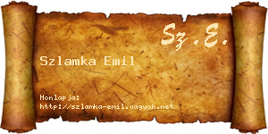 Szlamka Emil névjegykártya
